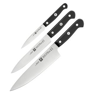 Zwilling Messerset Gourmet 36130-003, 3-teilig, Spezialstahl, rostfrei, schwarz, Kunststoffgriff