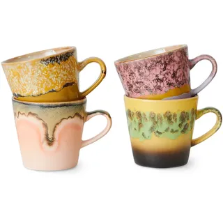 HKliving - 70's Americano Tassen, 260 ml, radiant (4er-Set)