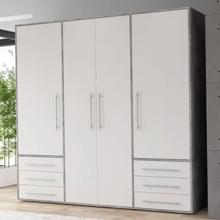 Forte Drehtürenschrank 205,9 x 200 x 53 cm Grau