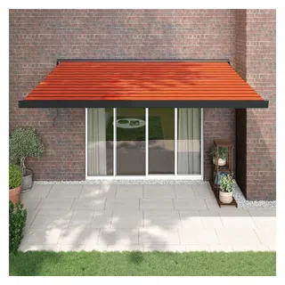 furnicato Markise Einziehbar Orange und Braun 4x3 m Stoff & Aluminium (1-St) bunt