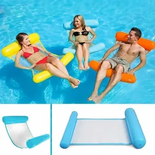 Mehrzweck-schwimmhängematte, 4-in-1 Aufblasbare Pool-schwimmliege, Schwimmhängematte, Wasserhängematte, Faltbare Mehrzweck-schwimmhängematte, Tragbarer Ultraleichter Schwimmer (blau)..debuns