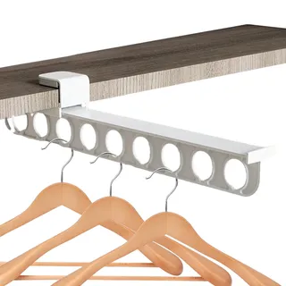 Ausziehbare Kleiderstange – ausziehbarer Kleiderständer, Schiebe-Schranksystem, Teleskop-Kleiderstange, hohe Tragfähigkeit, Kleider-Organizer-Design, platzsparende Kleiderstange für Mäntel, Hosen