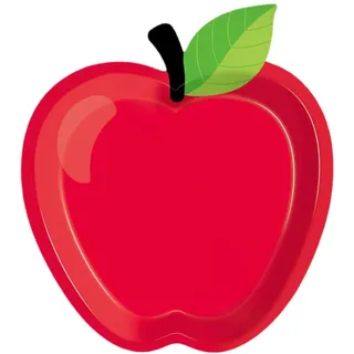 Generisch 24 Stück Pappteller mit rotem Apfel, Dekorationen für den Schulanfang, Pappteller, erster Schultag, Schulen, Einweggeschirr für 24 Gäste, für Weihnachten, Kindergarten Vorschule