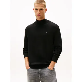 Rollkragenpullover TOMMY JEANS "TJM SLIM FIT ROLL NECK", Herren, Gr. 3XL, schwarz, Sweatware, Obermaterial: 100% Baumwolle, slim fit, Rippbündchen, Pullover Rollkragenpullover, mit Mock Neck, Strickpullover 100% Baumwolle Pflegeleicht