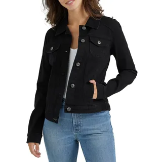 Wrangler Authentics Stretch-Jeansjacke für Damen, Schwarz, M - M