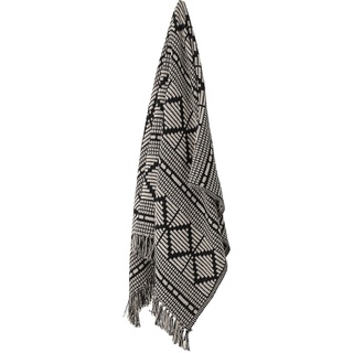 Bloomingville - Frederika Decke aus recycelter Baumwolle, 160 x 130 cm, schwarz