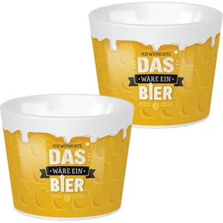 GRUSS & CO Eierbecher mit Motivdruck "Ich wünschte, das wäre ein Bier" | Porzellan, Höhe 4,3 cm, Durchmesser 5,2 cm | lustiges Geschenk, Frühstück, Ostern | 70272
