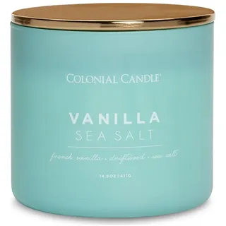 Colonial Candle Duftkerze "Vanilla Sea Salt" in Türkis - 411 g
