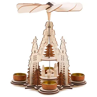 Brubaker Weihnachtspyramide Kathedrale 2-stöckig, 26 x 29 cm für Teelichter