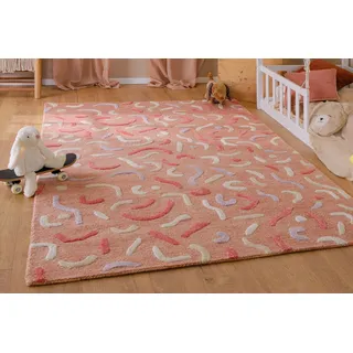Kinderteppich SMART KIDS "Confetti 2.0", bunt (alt rosa), B:110cm H:16mm L:170cm, Schurwolle, Teppiche, Kinderteppich, Kinder- & Spielteppich, Hoch-Tief-Effekt, Schurwolle, Kinderzimmer