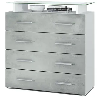 Vladon Kommode, Hellgrau, Holzwerkstoff, 76x81x35 cm, Wohnzimmer, Kommoden & Sideboards, Kommoden