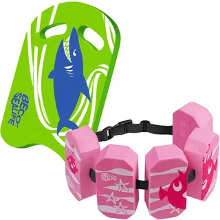 BECO-SEALIFE Schwimmgürtel 5-Block, 19-30 kg + BECO Schwimmbrett SHARKY, Pink