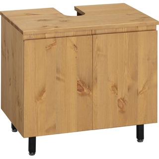 Waschbeckenunterschrank OTTO PRODUCTS "Fjonn" Schränke Gr. B/H/T: 60 cm x 57 cm x 40 cm, 3 St., beige (natur) Bad-Waschbecken-Unterschränke Kiefer, Breite 60 cm, Massivholz mit pflanzlichem Bio Öl behandelt