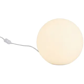 Reality Leuchten LED Tischleuchte Kugel-Lampe Ø 20cm inkl. E27 LED, dimmbar, LED wechselbar, warmweiß, kleine Glaskugel Nacht-Tischlampe, Lampenschirm Opal-Glas weiß