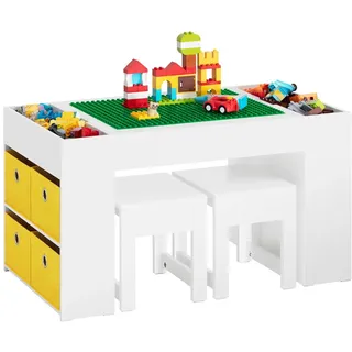 SoBuy Kindersitzgruppe KMB75 2 Stühle MDF weiß