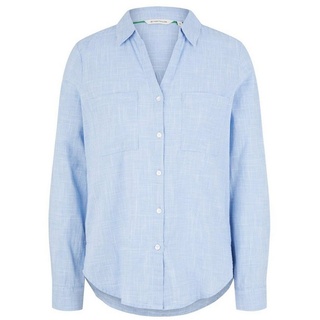 TOM TAILOR Blusenshirt blouse with slub structure, dreamy blue