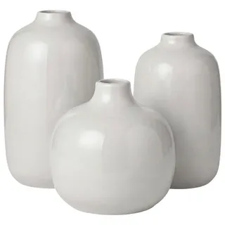 blomus Dekovase 3er Set -CEOLA- Blumenvase, Keramikvase: modernes Design (Set, 3 St., 3x Vase), widerstandsfähiges Keramik, Unikat, natürliches Design beige