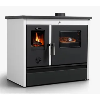 hosseven Lotus Classic Holzofen 11 kW Stahl Weiß/Abdeckplatte Weiß