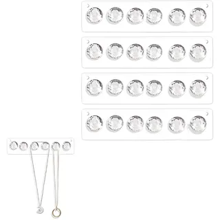 Wand Ketten Aufbewahrung Schmuckaufbewahrung, 4 Stück Halsketten-Aufhänger, Wandmontage, Schmuck-Organizer Acryl-Halskettenhalter, Schmuck Aufhänger für Halskette, Geschenk für Mädchen und Frauen
