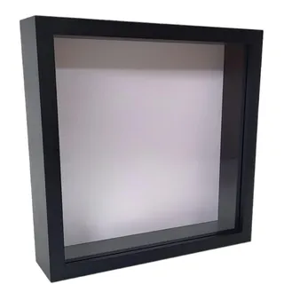 BUSDUGA 4362 Sparkasse zum selbst gestalten 20x20x5 cm, Bilderrahmen blanko Spardose DIY Geldgeschenk (Schwarz)