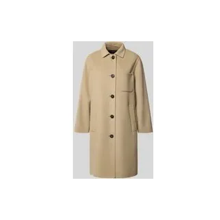 Regular Fit Wollmantel mit einreihiger Knopfleiste Modell 'ZENONE', Camel, 42
