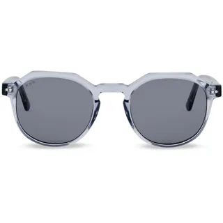 Kapten & Son Sonnenbrille Manila Transparent Grey Black | Sonnenbrille Damen & Herren Schwarz mit Sonnen- und UV-Schutz | Stylische, runde Gläserfrom | Unisex Sunglasses