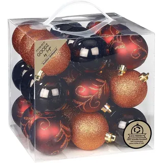 inges magic & goodz 27 Weihnachtskugeln 6cm Kunststoff Christbaumkugeln Weihnachtsbaumkugeln braun