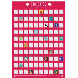Gift Republic – 100 Dates – Bucket List-Poster | Poster zum Rubbeln | 100 Date Ideen | Für Pärchen | Perfekt als Jahrestag für Ihn & Sie | Geschenk für Frauen Männer | Valentinstag & Romantik