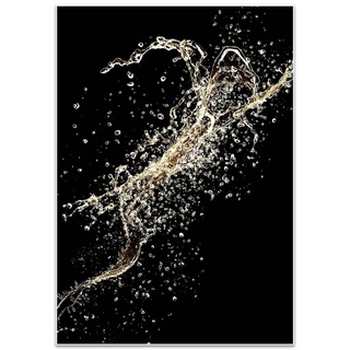 wandmotiv24 Poster Champagner, Küche, Sekt, Schwarz & Weiss (1 St), Wandbild, Wanddeko, Poster in versch. Größen schwarz 100 cm x 70 cm x 0.1 cm