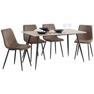 P & B TISCHGRUPPE Schwarz, Eiche, Dunkelbraun