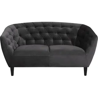 Actona Chesterfield Couch Stoff 2-Sitzer Grau