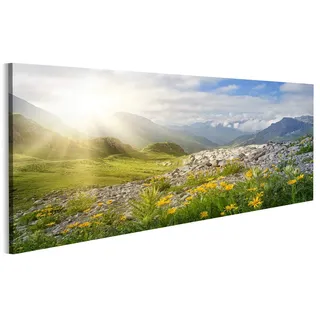Bild Bilder auf Leinwand Berge Landschaft in Vorarlberg Österreich Wandbild, Poster, Leinwandbild MVO