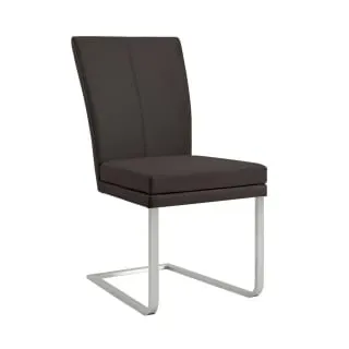 Niehoff Colorado Schwingstuhl Gestell Edelstahl flach, Leder Napoli mocca