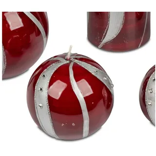 formano Kugelkerze Welle Weihnachtsdeko, Weihnachtsdeko, Rot, Welle, H: cm rot