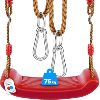 Outdoor-schaukel, Gartenschaukel Für Outdoor- Oder Indoor-spielbereich Für Kinder Und Erwachsene, Mit Schaukelseil Und Karabinern & Rutschfester Oberfläche, Max. 75kg