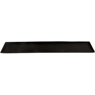 Deko-Tablett ohne Griffe Dekoteller aus Metall Aluminium rechteckig in Raw-Optik (Schwarz, 75,5x13,5cm)