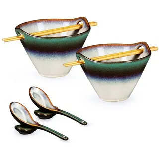 VANCASSO Ramen Schüssel Set Grün/Hellblau 2-tlg.