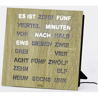 AMS Tischuhr AMS "T1234", schwarz, Tischuhren, Made in Germany,Büro,Wohnzimmer,Esszimmer, als Wanduhr nutzbar