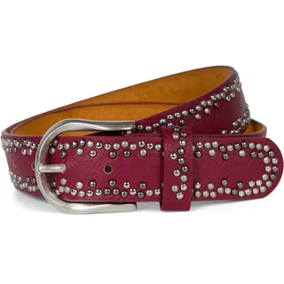 styleBREAKER Nietengürtel Gürtel mit kleinen Nieten (1-St) rot 100cm