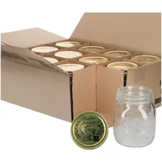 Bormioli Einmachgläser Quattro Stagioni 12er Set Rocco mit 700ml, Glas, Weiß