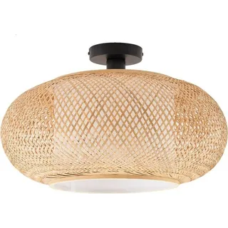 LINDBY Romaine 1-flg. rund Holz natur/weiß Ø 50 cm