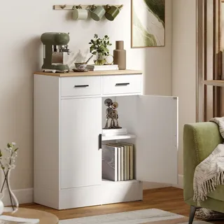 Homcom Kommode mit 2 Schubladen Weiß