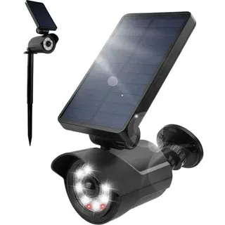 Solarbetriebene Außenleuchte Mit Bewegungsmelder, Attrappe Einer Kamera, 6 M Reichweite, Pir-bewegungsmelder, Ip66 Wasserdicht