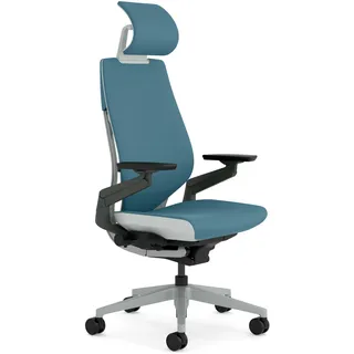 Steelcase Ergonomischer Bürostuhl: Gesture, Kopfstütze, Dunkelgrün | Leicht montierbar, Universalrollen, Premium-Materialien, bis 180 kg und 190 cm, sitzkomfort