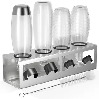 Flaschenhalter Edelstahl Abtropfgestell für SodaStream Crystal Emil 4 Flaschen
