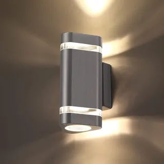 CELAVY Dreieckige LED Wandleuchte Außenleuchte, IP65 Außenlampe Wandlampe aussen GU10 Aluminium, Wasserdichte Aussenleuchte Außenbeleuchtung Außenwandleuchte für Hauswand Haustür Wand, Warmweiß
