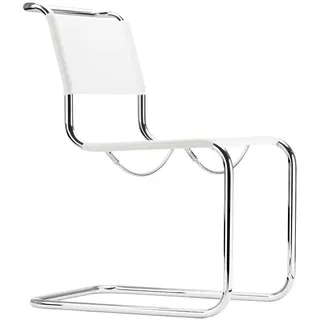 THONET Stahlrohr-Freischwinger S 33 N | Netzbespannung weiß | Gestell chrom