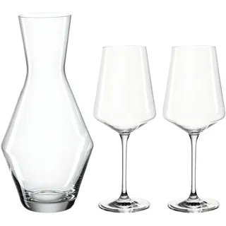 LEONARDO Gläser-Set PUCCINI, Kristallglas, (1 Karaffe, 2 Weingläser), 3-teilig weiß