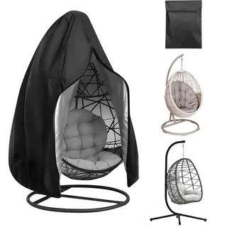 yotutun Hängesessel Abdeckung Outdoor, Winddicht Schutzhülle für Hängesessel 210D Oxford Wasserdicht Patio Schutzhülle mit Reißverschluss Zugband für Schwebesessel, 190x115cm