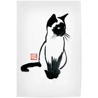 artboxONE Poster 30x20 cm Tiere Siamese cat hochwertiger Design Kunstdruck - Bild cat Chat Japan